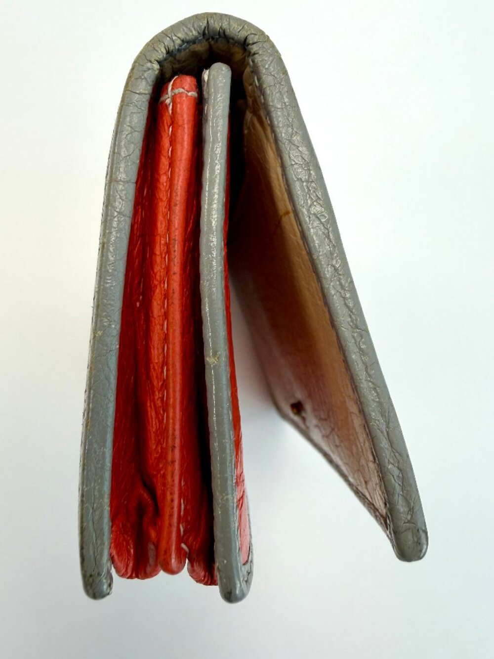 Balenciaga Bazaar Small Leather Wallet - Orange, White, Grey Beige Paper Leather - Picture 7 of 13